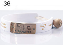 Carica l'immagine nel visualizzatore di Gallery, 36) MANADE’EL - 19 a 23 Settembre, bracciale caucciù piastrina bronzo