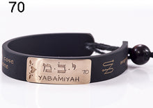 Carica l'immagine nel visualizzatore di Gallery, 70) YABAMIYAH - 6 a 11 Marzo, bracciale caucciù piastrina bronzo
