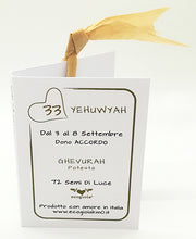Carica l&#39;immagine nel visualizzatore di Gallery, 33) YEHUWYAH - 3 a 8 Settembre - Packaging etichetta
